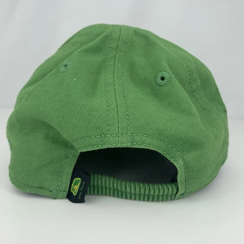 John Deere Hat Youth / Toddler Size Stretch Green Cap w/ No Hard Button On Top